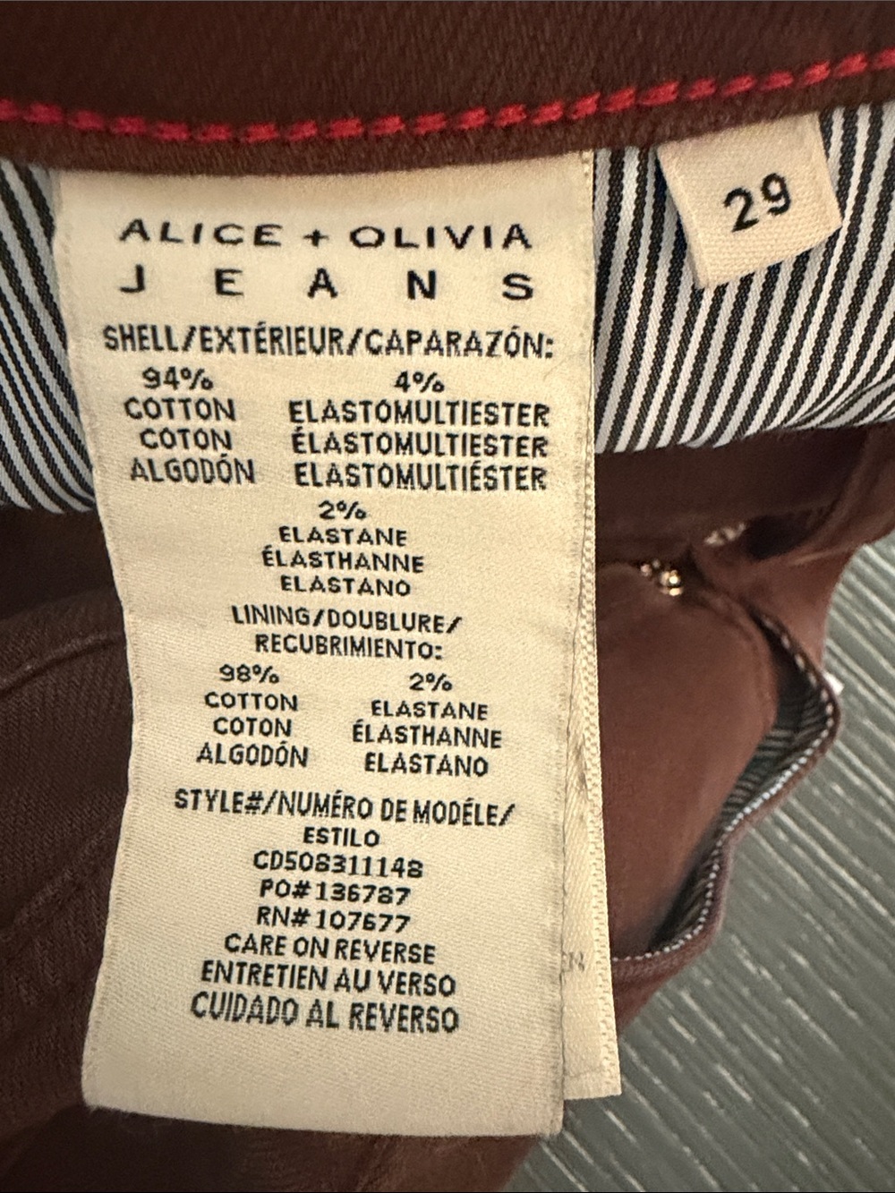 Alice & Olivia High-Rise Wide Leg Jeans in Chocolate Brown 29 - Picture 13 of 13